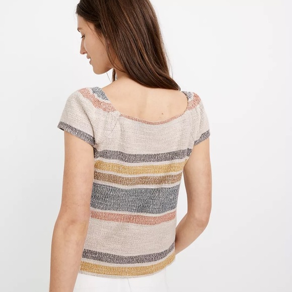 NWOT Texture & Thread Button Front Top in Stripe - Picture 3 of 6